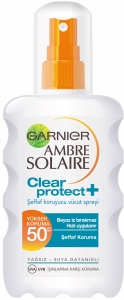 Garnier Ambre Solaire Clear Protect effaf Gne Koruyucu Sprey SPF 50