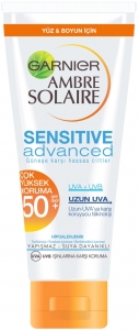 Garnier Ambre Solaire Sensitive Advanced Gne Koruyucu Yz & Boyun Kremi SPF 50