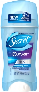 Secret Outlast Xtend Completely Clean Invisible Solid Antiperspirant Deodorant
