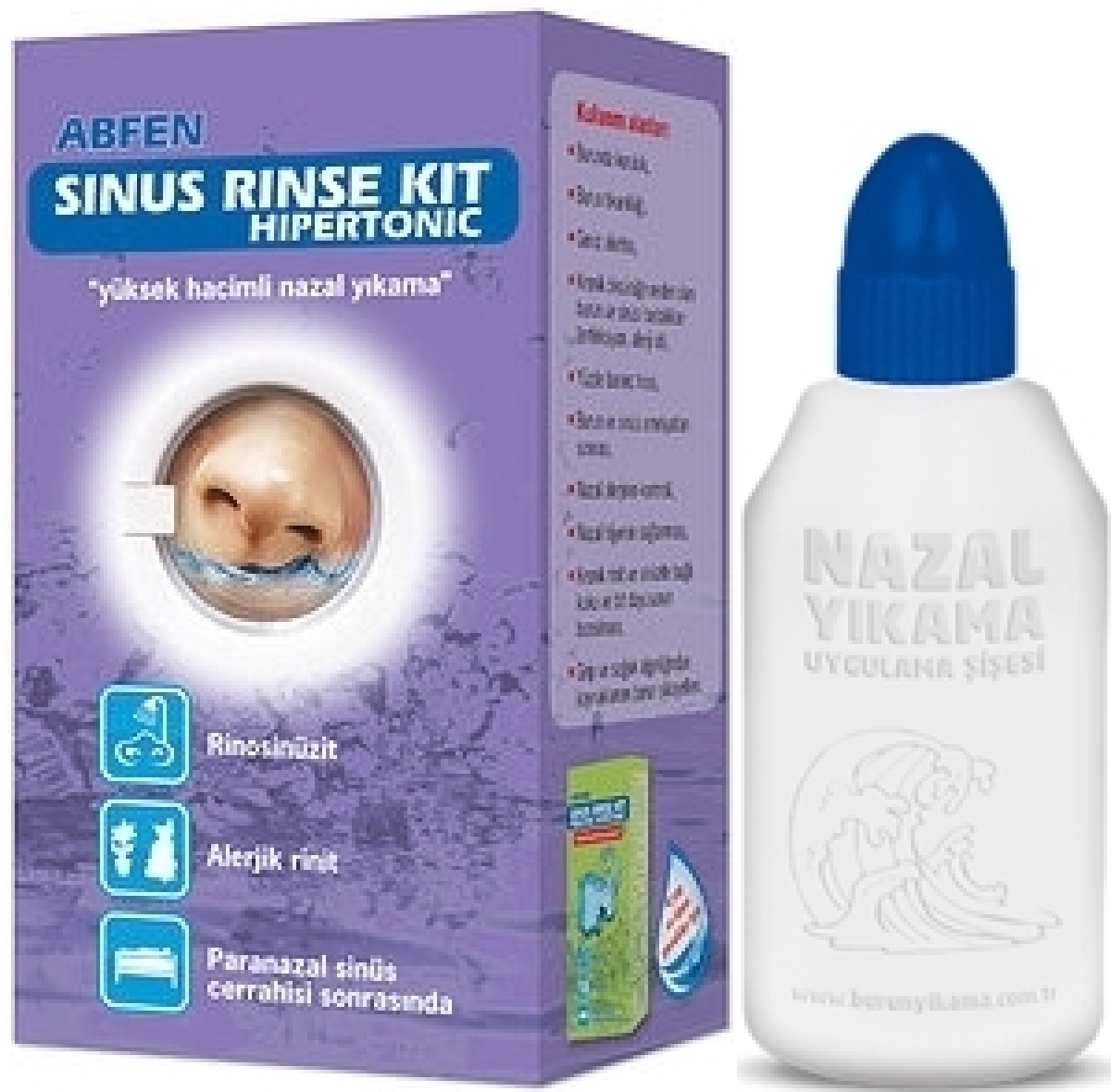 abfen sinus rinse hipertonic yetiskinler icin burun yikama kiti 51 00 tl ye siparis