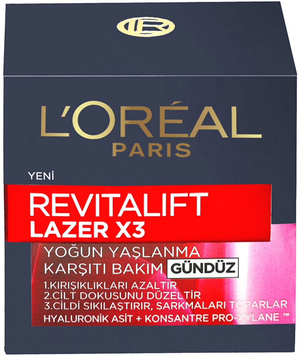 loreal revitalift lazer x3 yogun yaslanma karsiti gunduz kremi