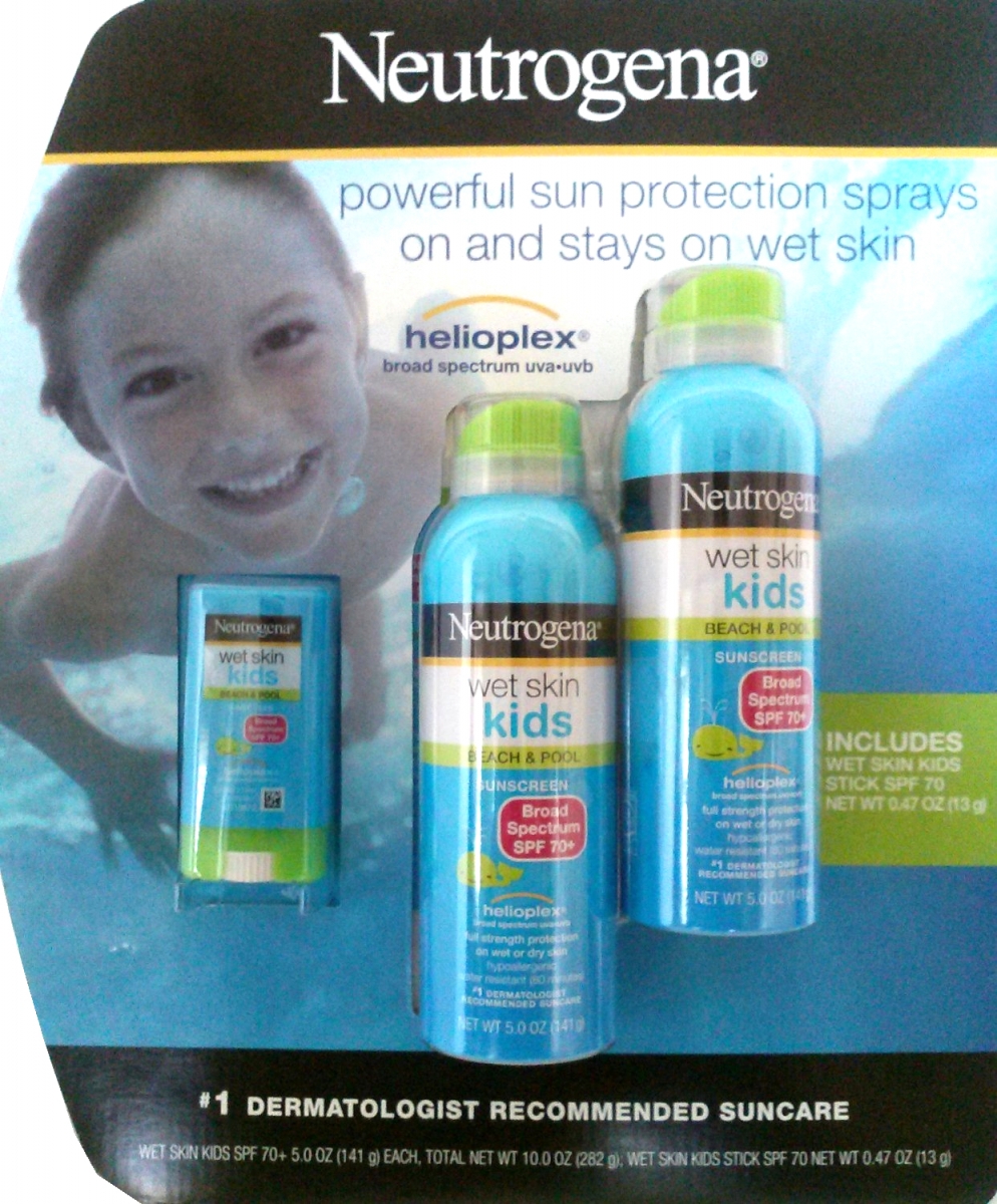Neutrogena Wet Skin Cocuklar Icin Gunes Koruyucu Sprey Spf 70 Stick Spf 70 208 25 Tl Ye Siparis
