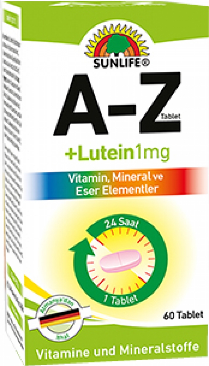Sunlen Tablets Sunlife A-Z + Lutein Tablet - 84,50 TL'ye Sipariş