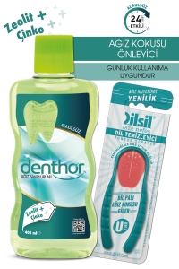 Denthor Ağız Kokusu Önleyici Gargara (Zeolit + Çinko) + Dilsil Dil Temizleyici