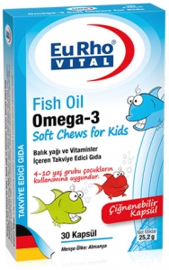 EuRho Vital Omega-3 Fish Oil Soft Chews for Kids Kapsl