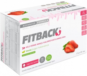 FitBack Kalorisi Kstlanm ilek Aromal Toz Karm