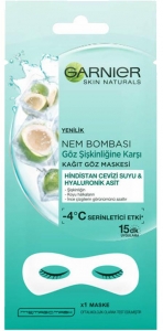 Garnier Nem Bombasi Goz Siskinligine Karsi Kagit Goz Maskesi Hindistan Cevizi Suyu 10 71 Tl Ye Siparis