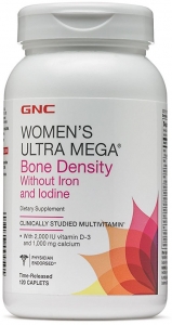 GNC Women's Ultra Mega Bone Density Without Iron and Iodine Tablet