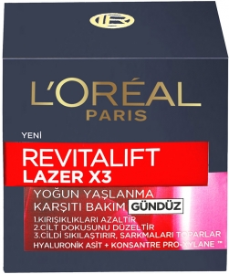 Loreal Revitalift Lazer X3 Youn Yalanma Kart Gndz Kremi