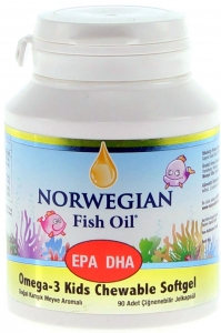 Norwegian Fish Oil Omega 3 Kids (ocuklar in inenebilir Balk Ya)